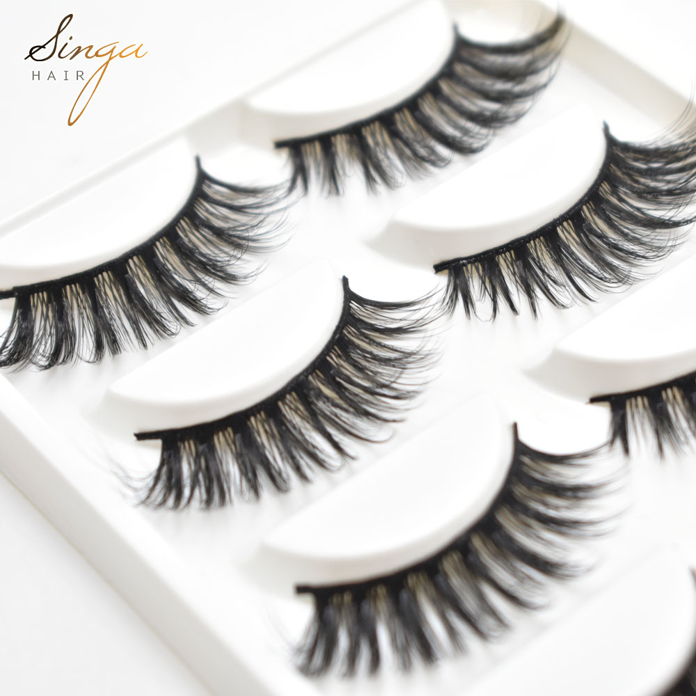5 Pairs Eyelash-Extensions 3D Mink Eyelashes Faux Makeup Lashes Thick Fluffy Natural Eyelash Full Volum Silk C Curl Eyelashes