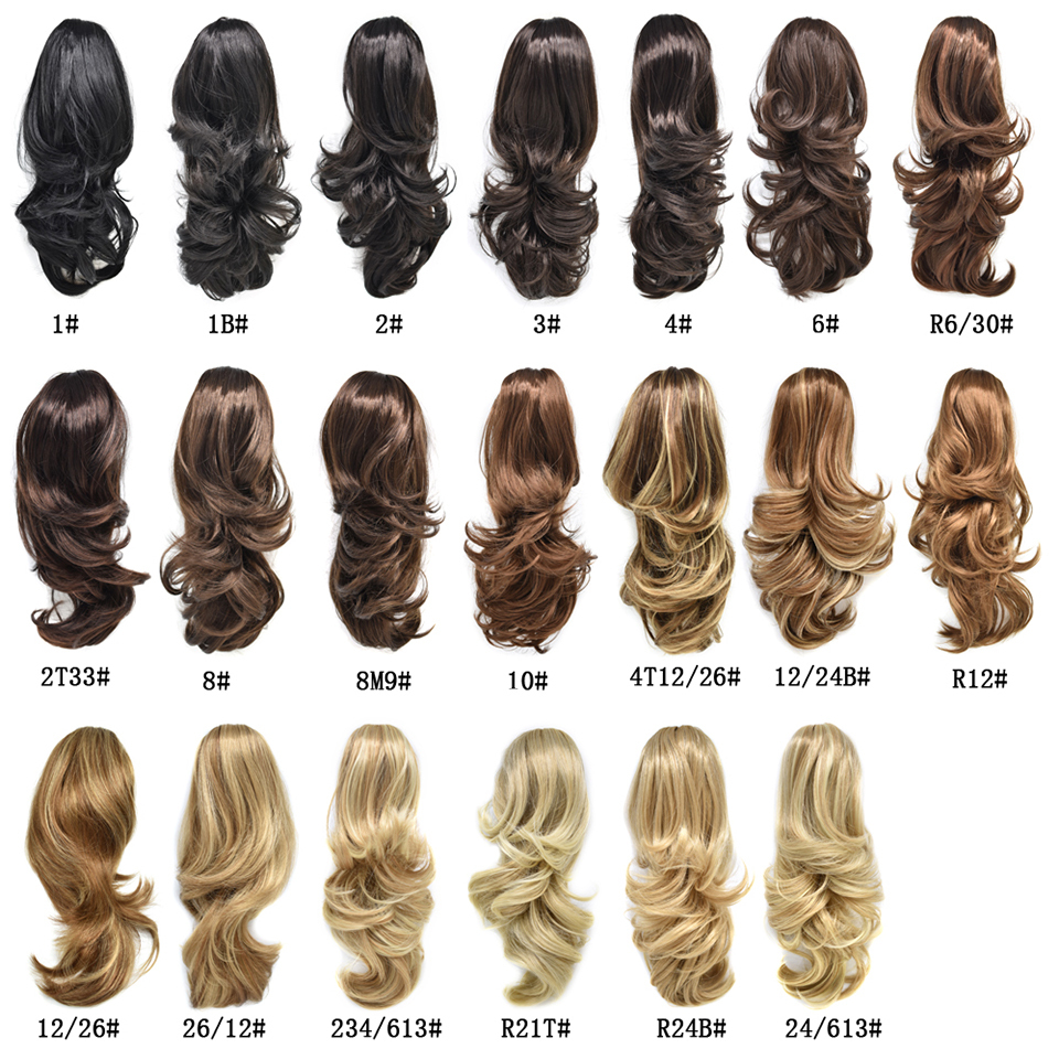 Synthetic Jaw Poytail Wig 22" Long Wavy Hairpiece Claw Clip In/On PonyTail Drawstring Hair Extension Heat Resistant Blonde Color