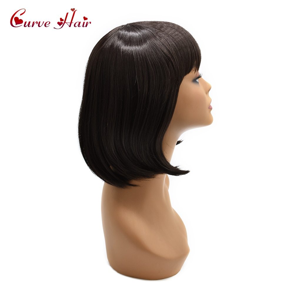 Black Ladie Women Wigs High Quality Synthetic Fiber Straight Wig Comfortable And Fashion Medium Density Female Hairpieces