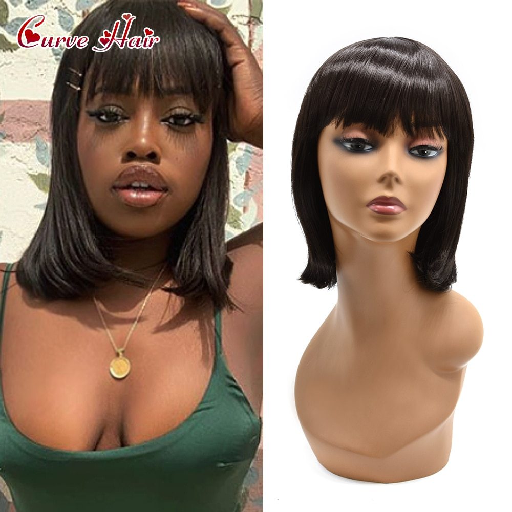 Black Ladie Women Wigs High Quality Synthetic Fiber Straight Wig Comfortable And Fashion Medium Density Female Hairpieces