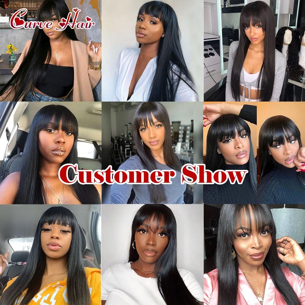 Straight Hair Black Synthetic Wig With Bangs Women's Fashion Female Cosplay Party Christmas 32 Inch Super Long Full Cap Wigs