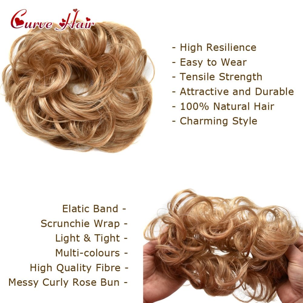 Hair Buns Curly Messy Rosy High Synthetic Fiber Hairpieces Black Brown Blodne Colors Potnytail Scrunchie Hair Extentions Bun
