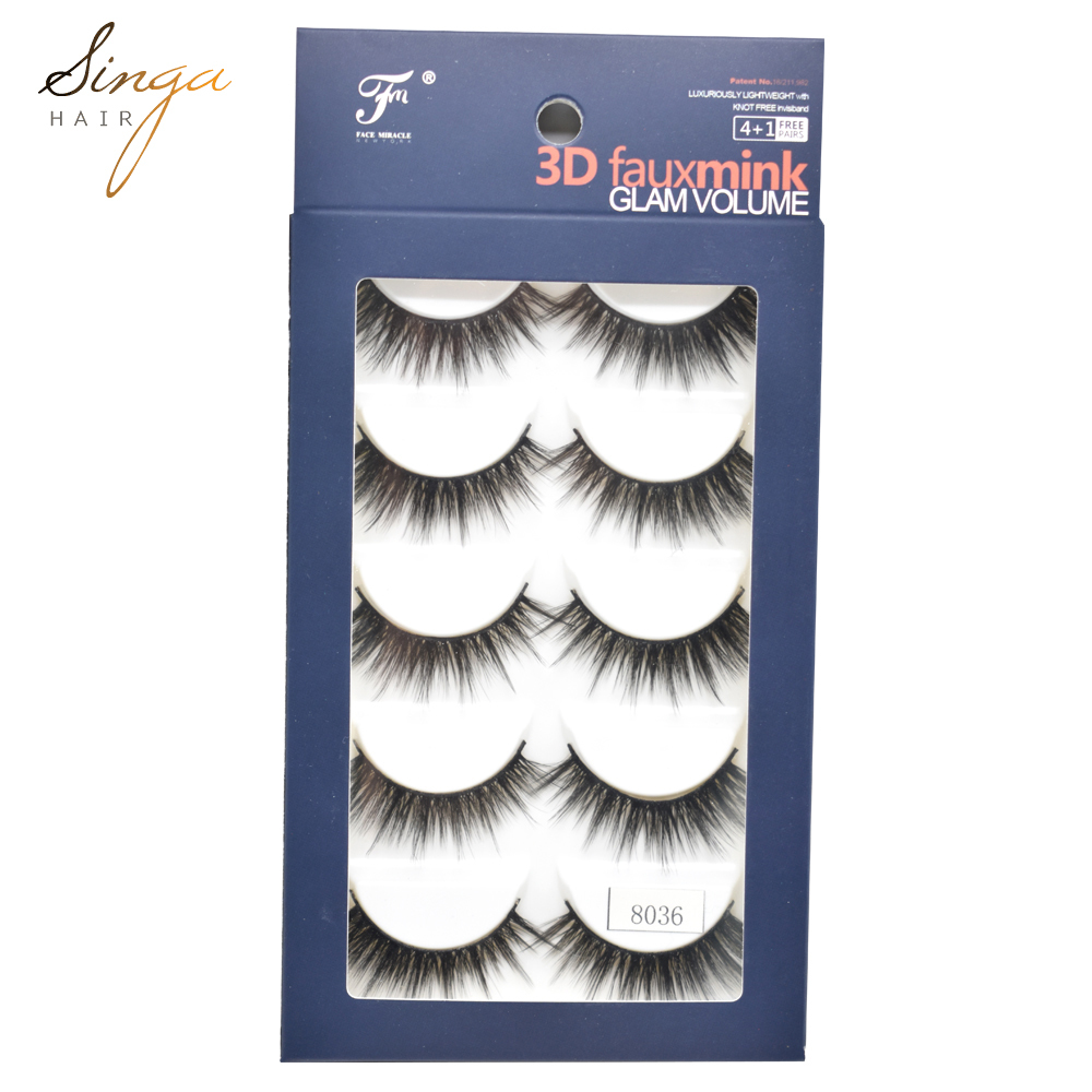 5 Pairs Eyelash-Extensions 3D Mink Eyelashes Faux Make Up Lashes Thick Fluffy Natural Eyelash Full Volum Silk Eyelashes