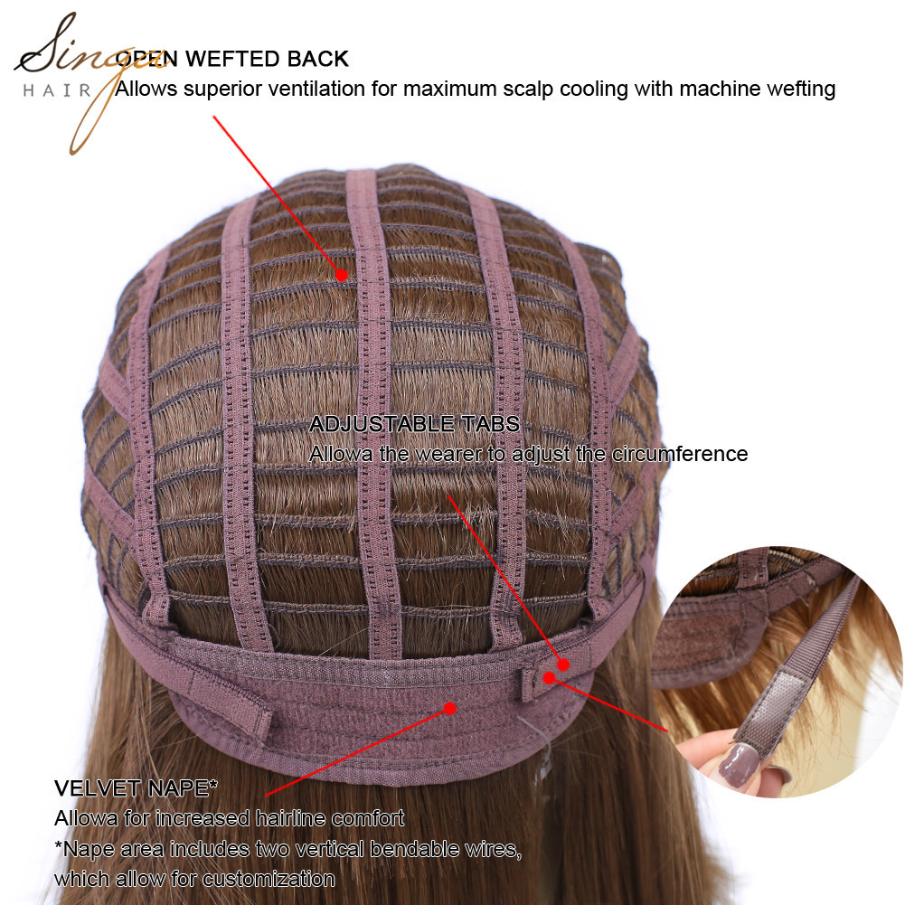 Synthetic Women Wigs Full Cap Kanekalon Heat Friendly Short Natural Wavy Lady Hair Replacement Premium Quality Gold Hair System