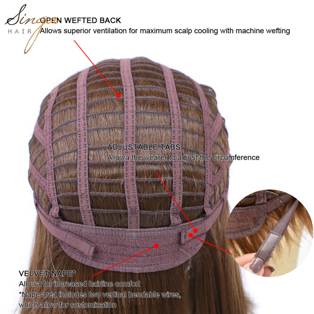 Synthetic Women Wigs Full Cap Kanekalon Heat Friendly Short Natural Wavy Lady Hair Replacement Premium Quality Gold Hair System