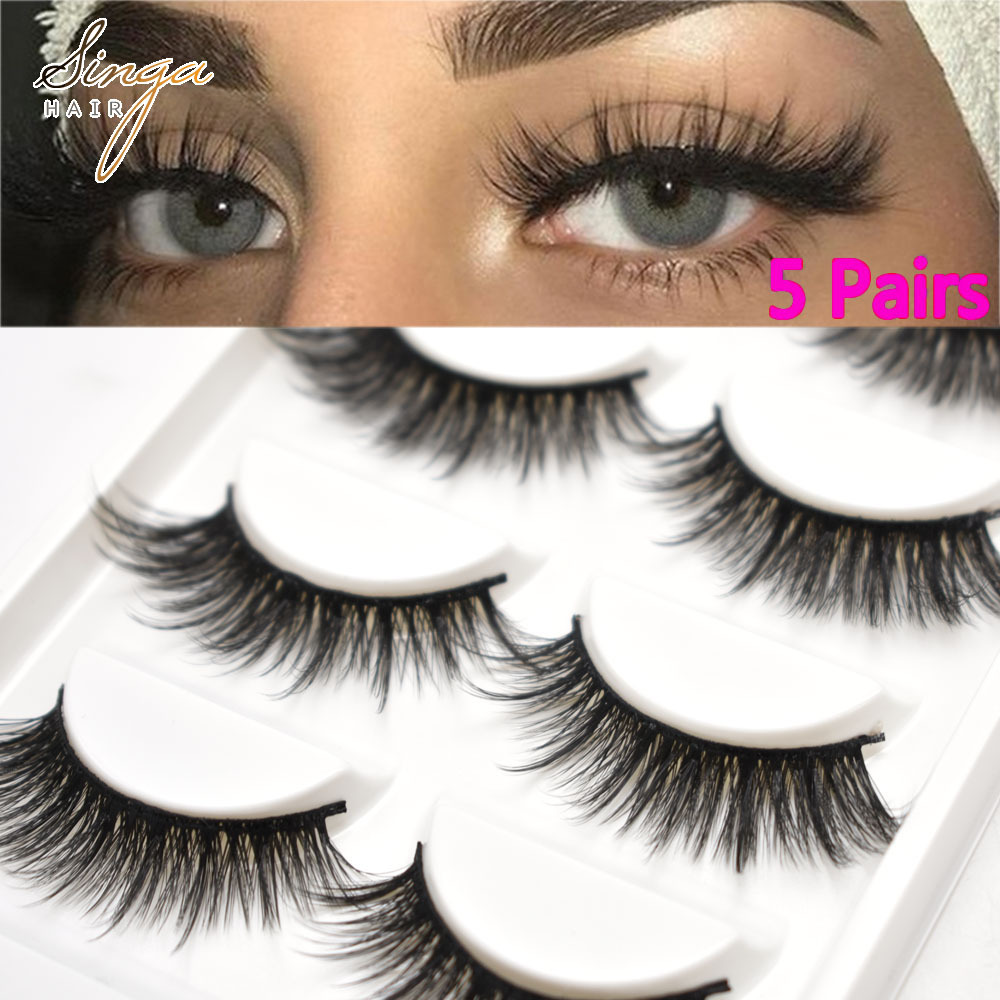 5 Pairs Eyelash-Extensions 3D Mink Eyelashes Faux Make Up Lashes Thick Fluffy Natural Eyelash Full Volum Silk Eyelashes
