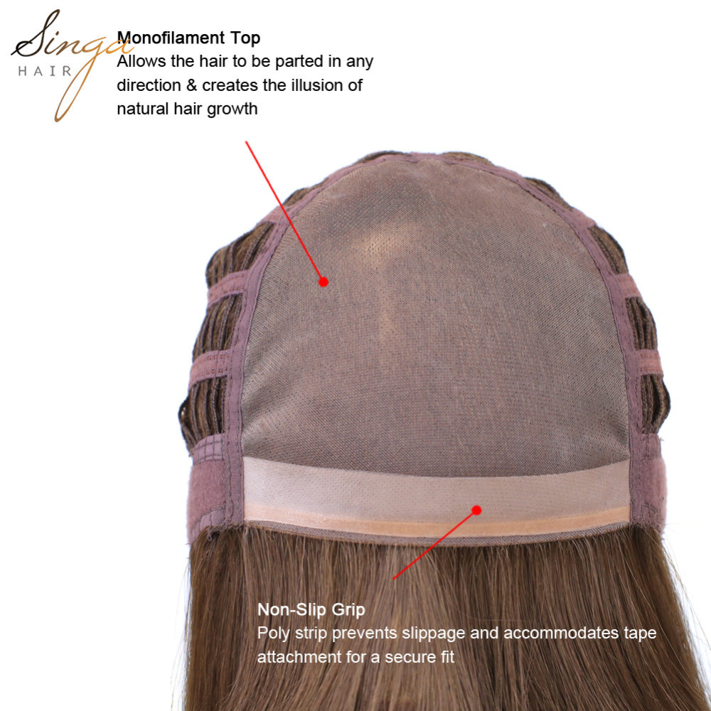 Synthetic Women Wigs Full Cap Kanekalon Heat Friendly Short Natural Wavy Lady Hair Replacement Premium Quality Gold Hair System