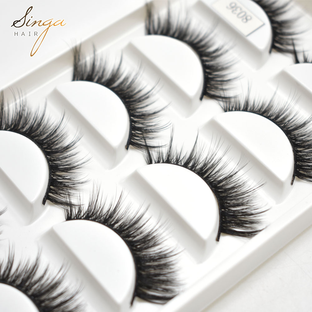 5 Pairs Eyelash-Extensions 3D Mink Eyelashes Faux Make Up Lashes Thick Fluffy Natural Eyelash Full Volum Silk Eyelashes