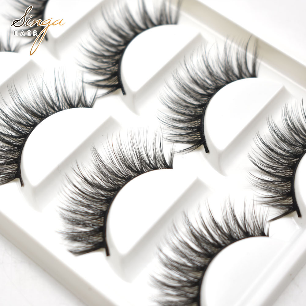 5 Pairs Eyelash-Extensions 3D Faux Mink Eyelashes Makeup Lashes Thick Fluffy Hot Style Eyelash Full Volum Silk C Curl Eyelashes