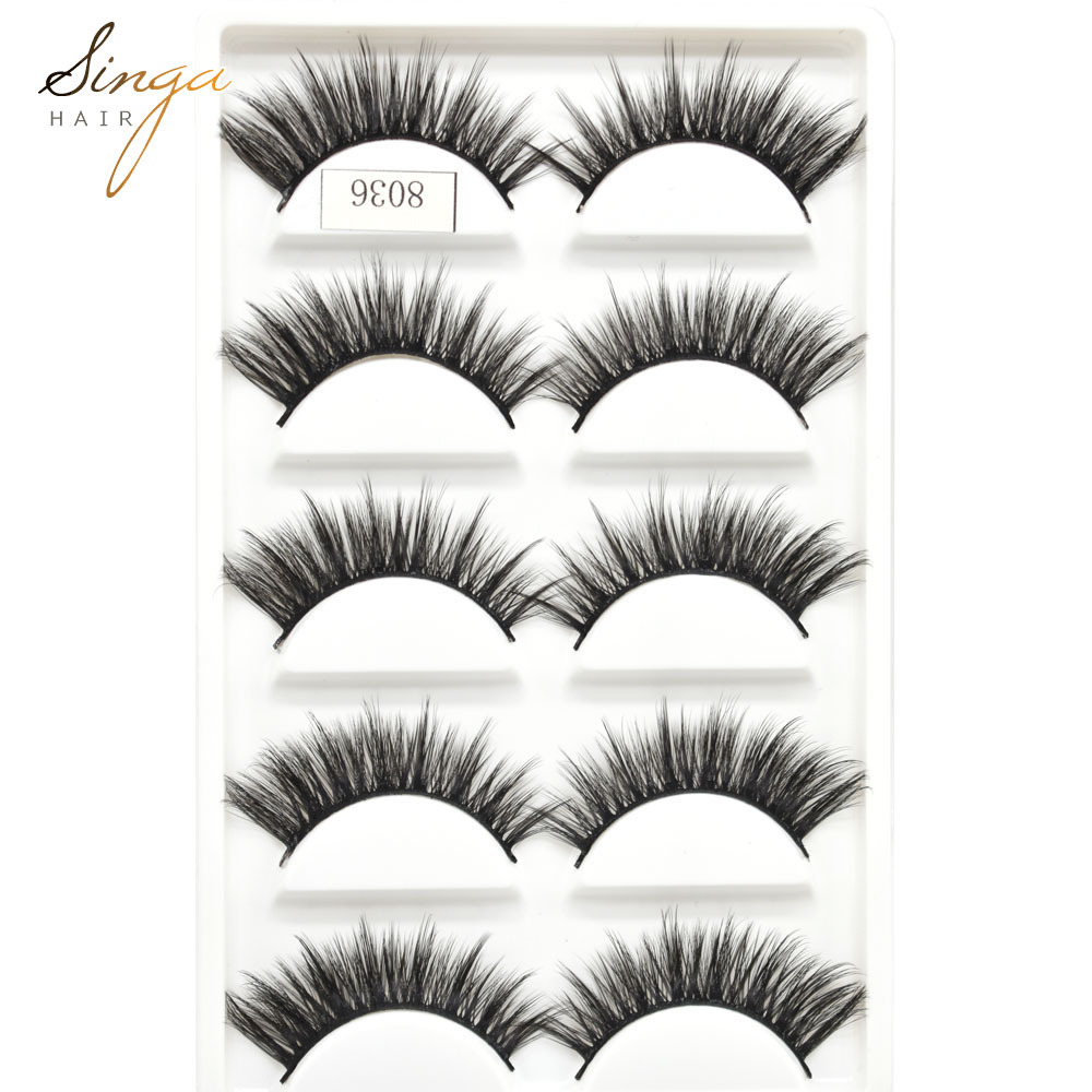 5 Pairs Eyelash-Extensions 3D Mink Eyelashes Faux Make Up Lashes Thick Fluffy Natural Eyelash Full Volum Silk Eyelashes