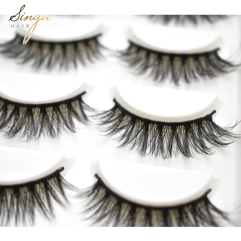 5 Pairs Eyelash-Extensions 3D Faux Mink Eyelashes Makeup Lashes Thick Fluffy Hot Style Eyelash Full Volum Silk C Curl Eyelashes