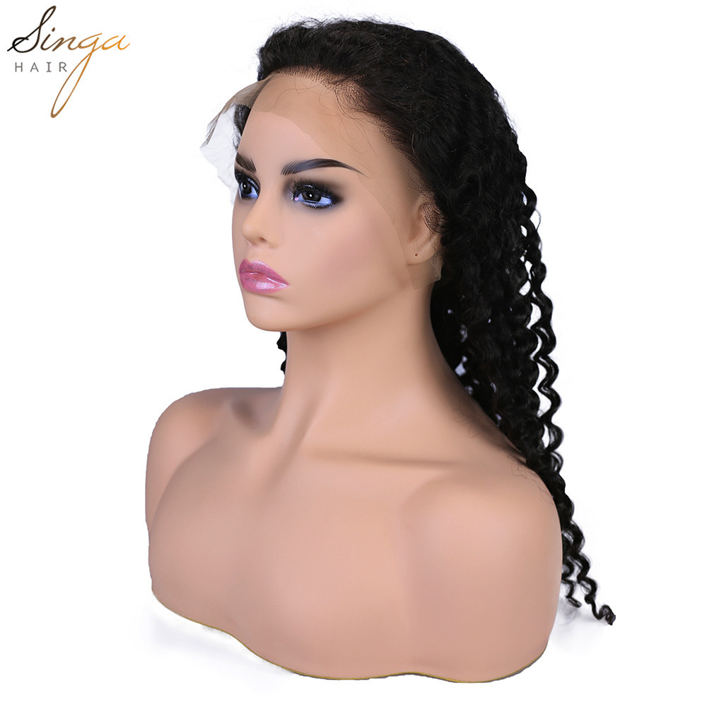 US Pre Plucked Curly Lace Front Wigs Brazilian Hair Full Lace Wig With Baby Hair