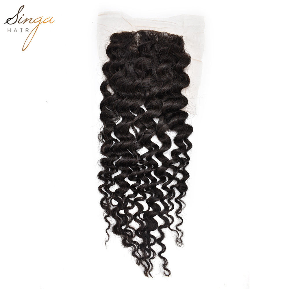 Natural Color Pre Plucked Lace Frontal Closure 9A Brazilian Virgin Human Hair Straight Wave Curly Lace Closure