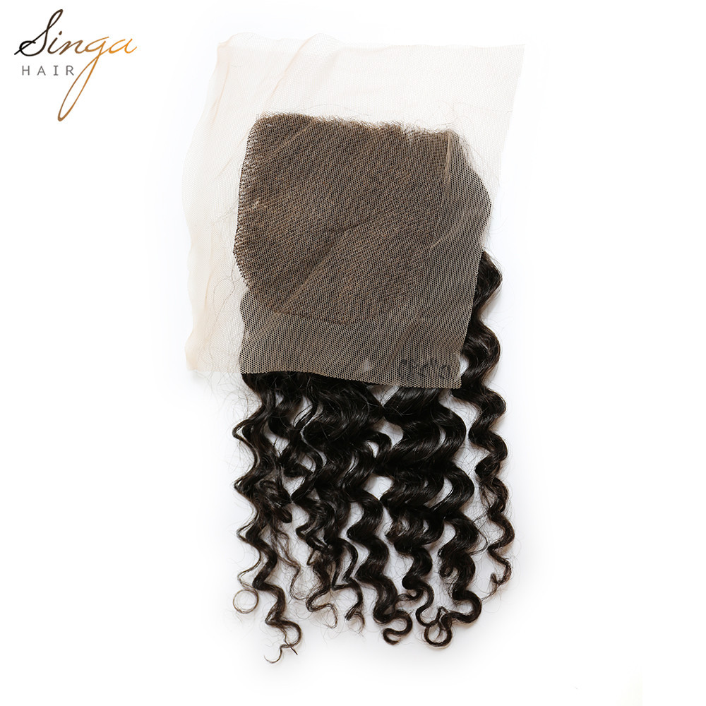 Natural Color Pre Plucked Lace Frontal Closure 9A Brazilian Virgin Human Hair Straight Wave Curly Lace Closure
