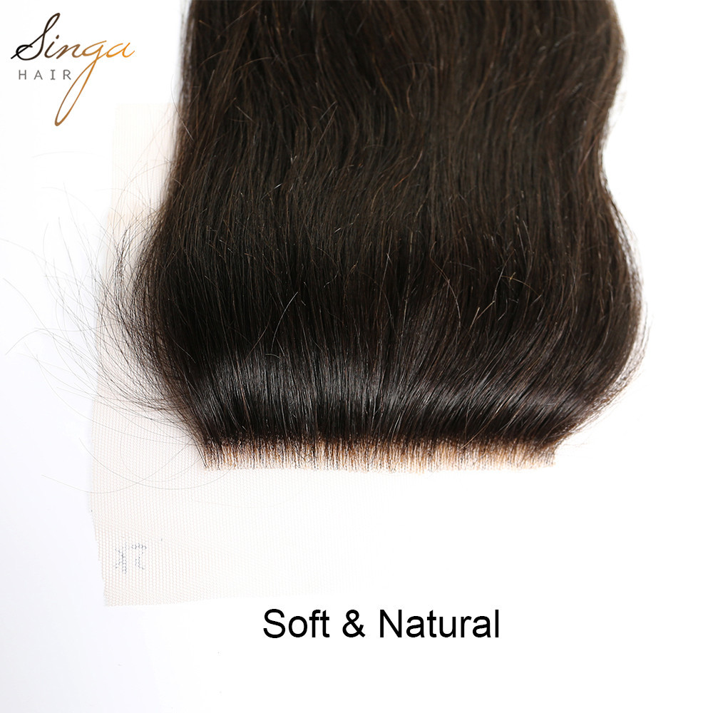 Natural Color Pre Plucked Lace Frontal Closure Wet and Wavy 9A Brazilian Virgin Human Hair