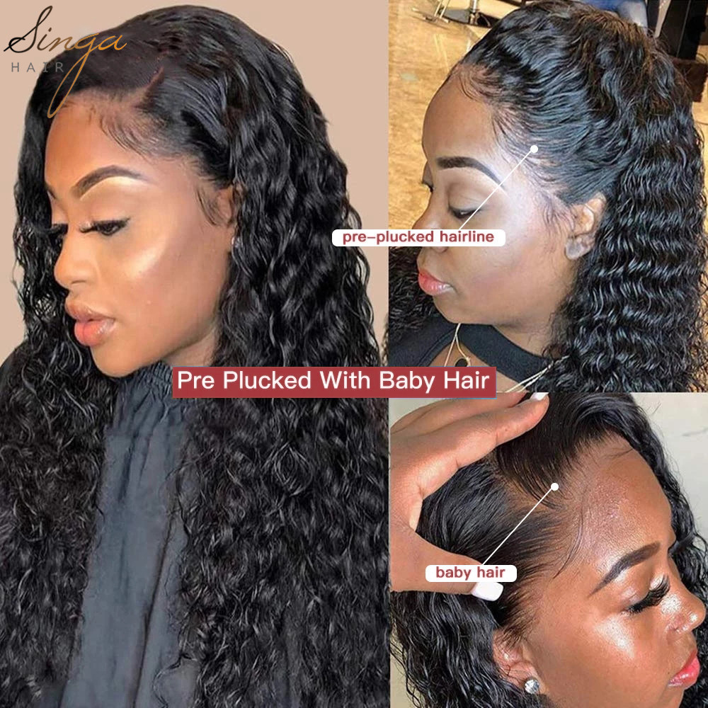 US Pre Plucked Curly Lace Front Wigs Brazilian Hair Full Lace Wig With Baby Hair