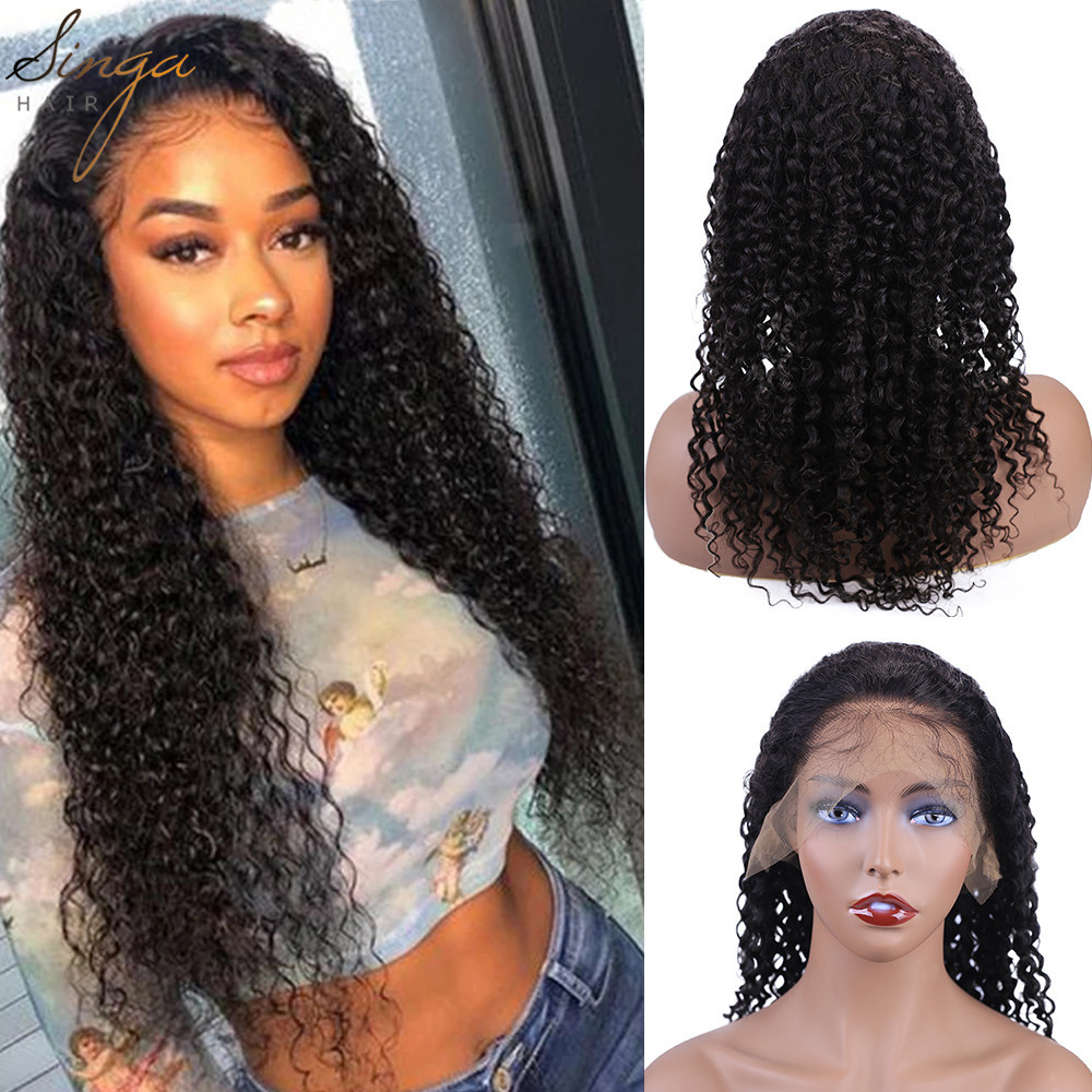 US Pre Plucked Curly Lace Front Wigs Brazilian Hair Full Lace Wig With Baby Hair