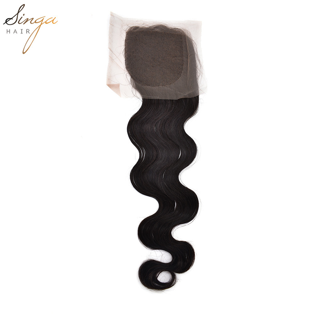 Natural Color Pre Plucked Lace Frontal Closure 9A Brazilian Virgin Human Hair Body Wave Lace Closure