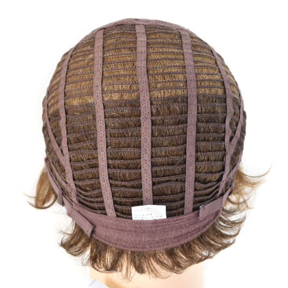 Layered Short Wavy Synthetic Wig Light Blond Sandy Color Natural Looking Heat Resistant Kanekalon Hair Daily Used Wigs Full Cap