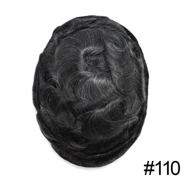 BIO: Lace Front Toupee Men Thin Durable Skin Hair Unit BIO Mens Indian Remy HairPieces 8X10" Natural Prosthesise Hair Replacement