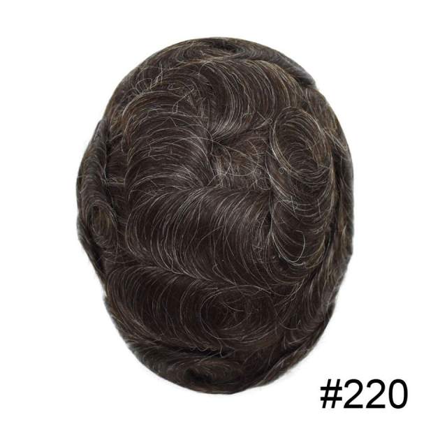 PAPY: Full Poly Mens Toupee Thin Skin Soft Human Hair System All Transparent Durable PU Hairpiece Wig For Men