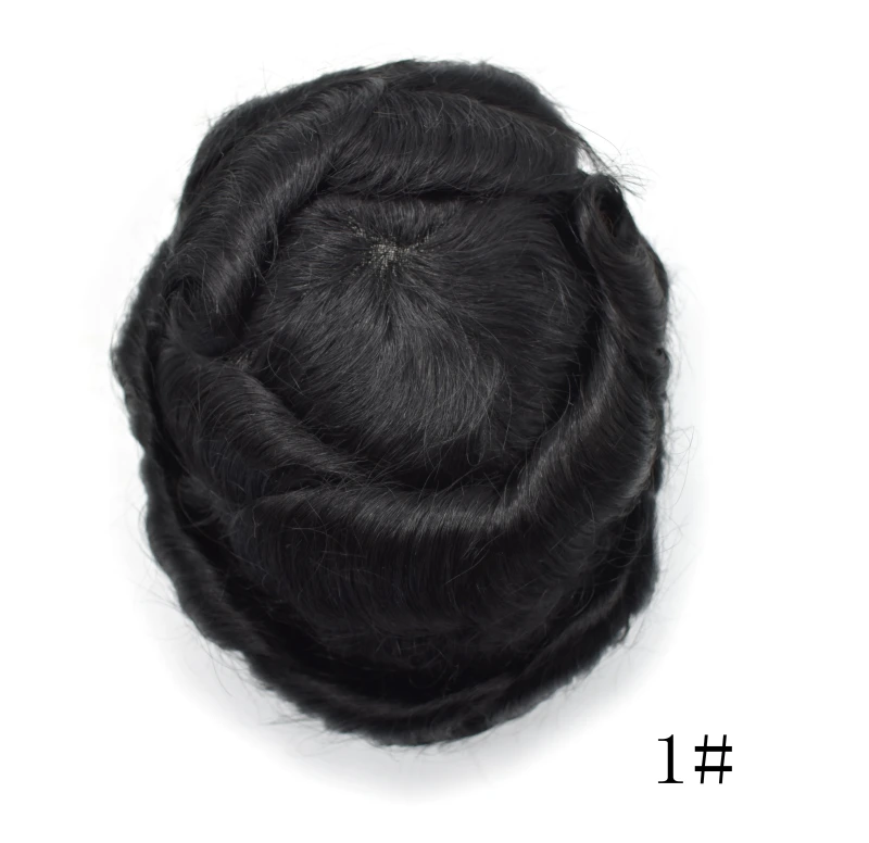 100% Human Hair Toupee for Men Hair Unit Wig for Men Durable Mono Lace Breathable Hair System Natural Looking Poly Skin Around Wigs Mens Toupee Hairpiece Replacement