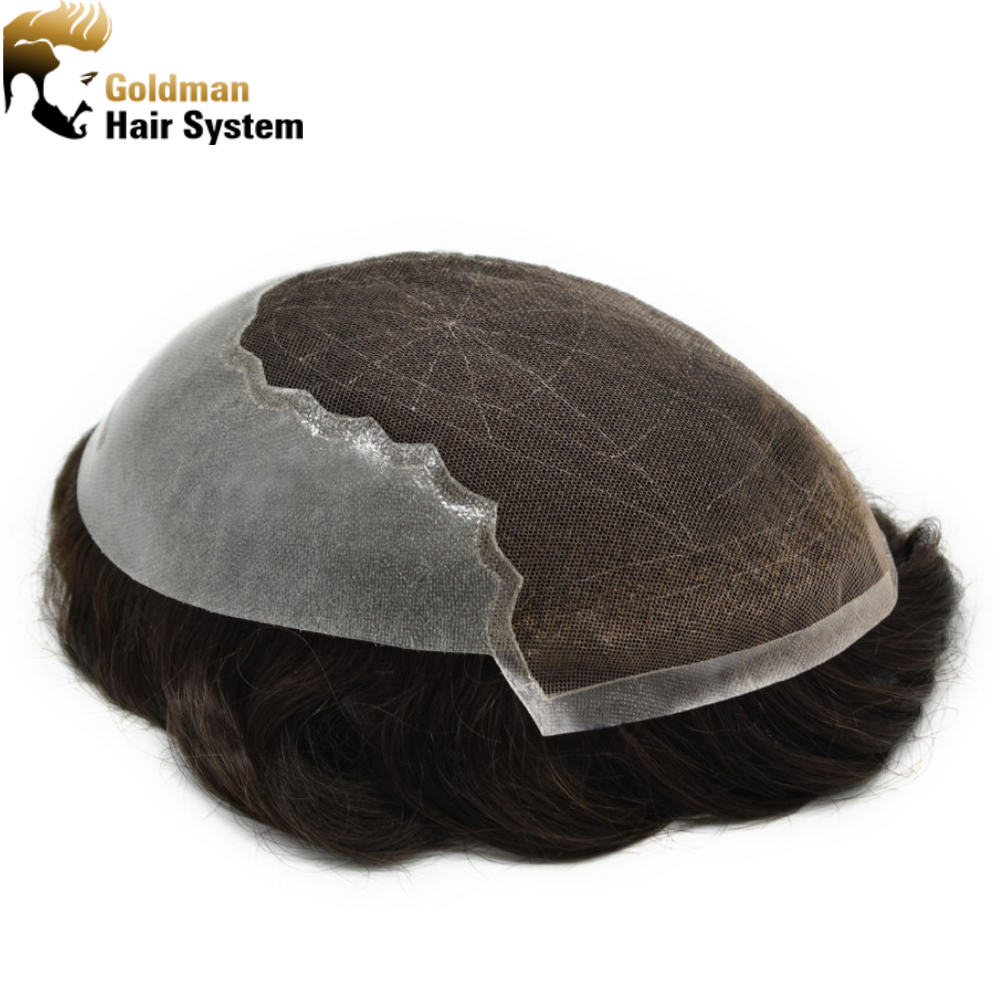 Q6: Full Lace Mens Toupee Thin Skin Easy Wear Medium Density Hair System Replacement Durable And Comfortable More Colors Men Wig