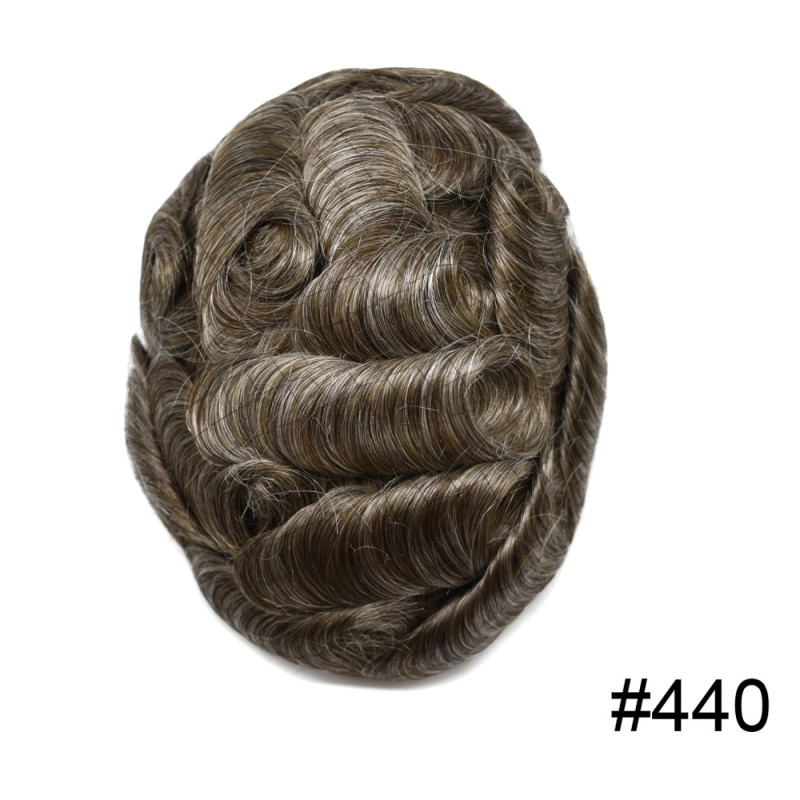 Super Thin Skin Men's Toupee UTS: 0.03-0.04mm Ultra-Thin PU Hairpiece | V-Looped Technique | Medium-Low Density | Natural & Breathable | Customizable Styles | Ideal for Thinning Hair & Style Upgrade