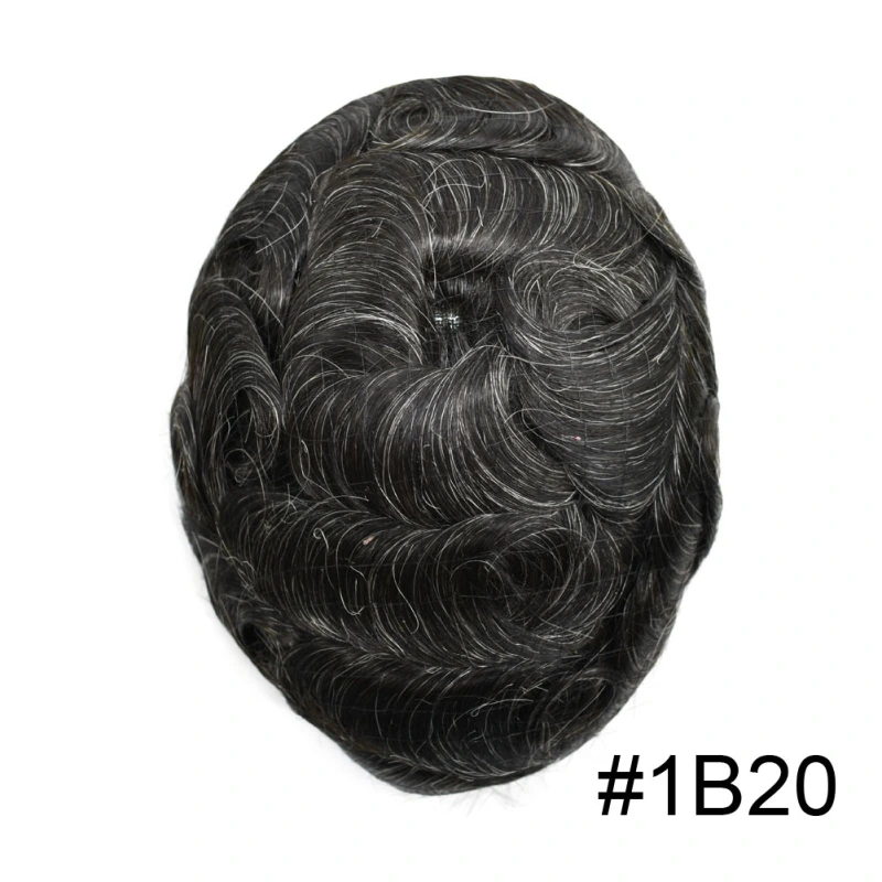 Super Thin Skin Men's Toupee UTS: 0.03-0.04mm Ultra-Thin PU Hairpiece | V-Looped Technique | Medium-Low Density | Natural & Breathable | Customizable Styles | Ideal for Thinning Hair & Style Upgrade
