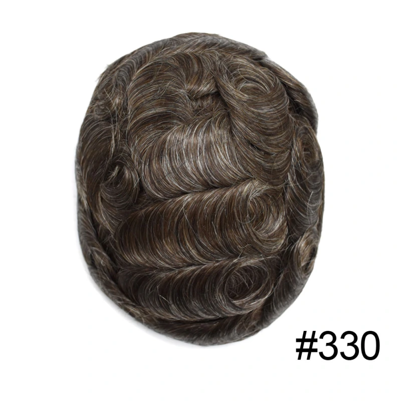 Super Thin Skin Men's Toupee UTS: 0.03-0.04mm Ultra-Thin PU Hairpiece | V-Looped Technique | Medium-Low Density | Natural & Breathable | Customizable Styles | Ideal for Thinning Hair & Style Upgrade