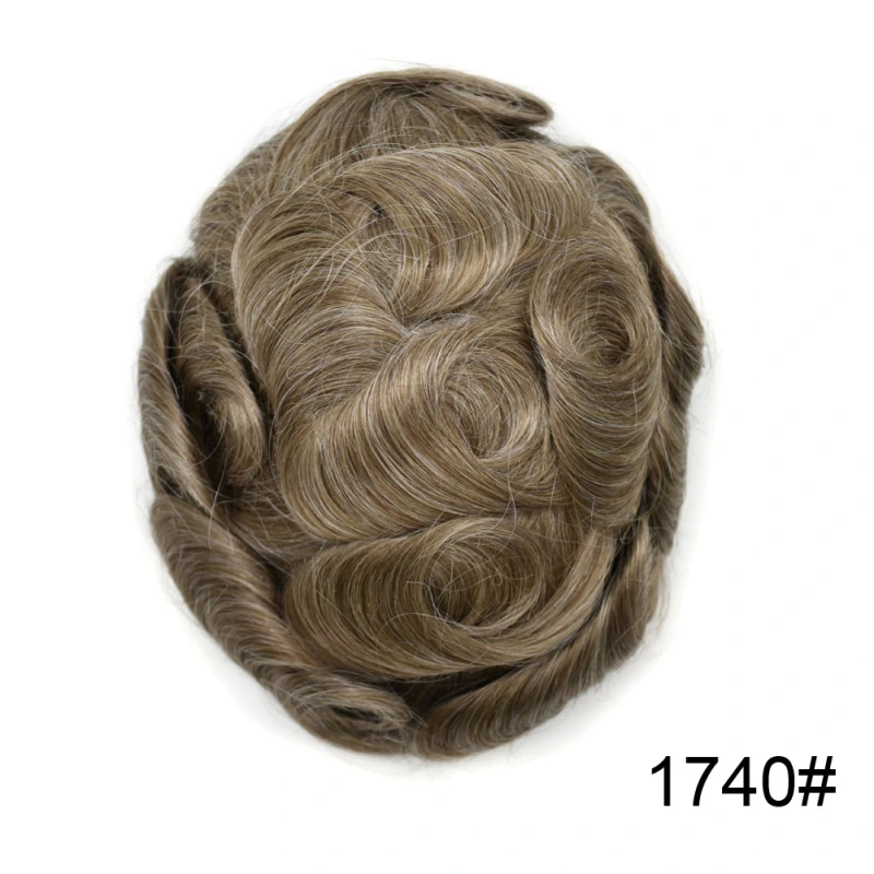 Super Thin Skin Men's Toupee UTS: 0.03-0.04mm Ultra-Thin PU Hairpiece | V-Looped Technique | Medium-Low Density | Natural & Breathable | Customizable Styles | Ideal for Thinning Hair & Style Upgrade
