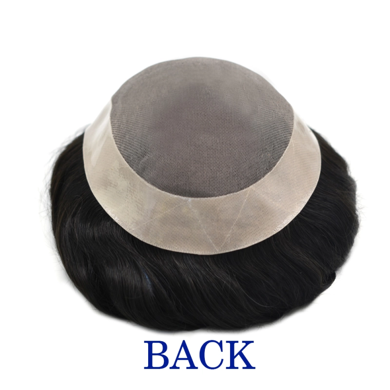 AAA2: Natural Men Toupee Comfortable Durable Hair System Replacement Medium Density Indian Hairs Double Knot Easy Wear Wig