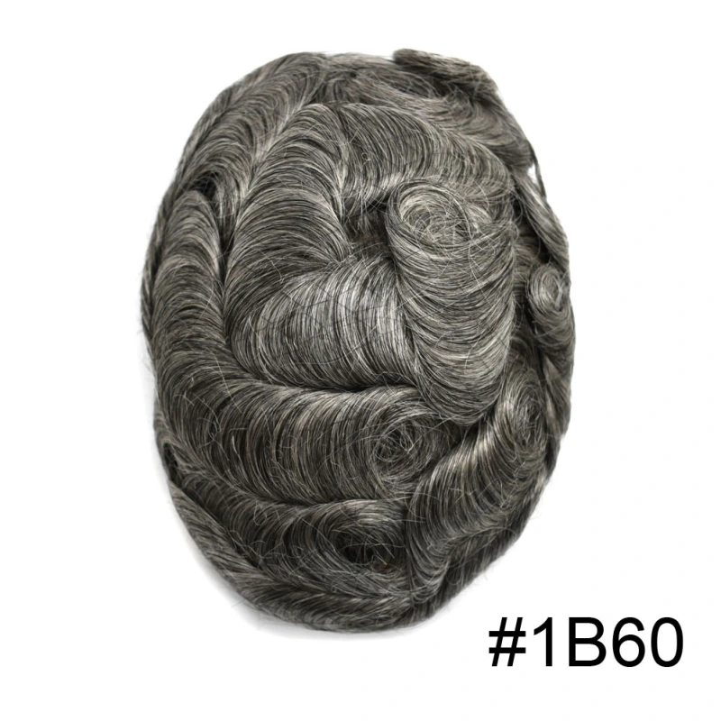 Thin Poly Replacement Papy: 0.10-0.12mm PU Men's Hairpiece | Hand-Tied | Natural Look | High-Density Hair | Customizable Styles