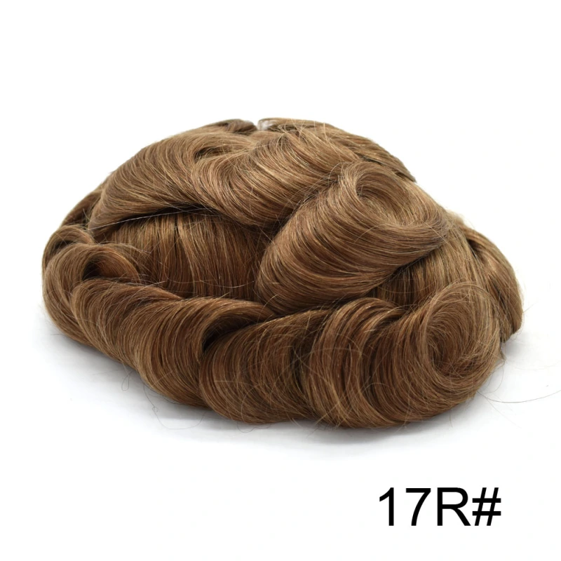 Human Hair Toupee For Men Fine Mono Lace Mens Hair Replacement System Durable Wig PU Poly Skin Around Hand Tied Natural Looking Hairpiece Black Brown Blonde Gray Wigs for Men