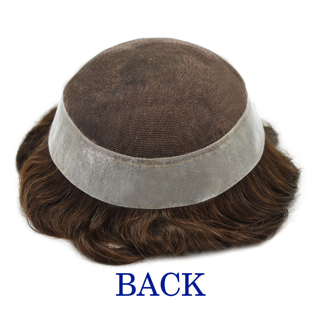 Full French Lace Natural Hairline Gray Hair Mens Toupee Human Hair System Soft Super Bleached Knots Soft Transparent Swiss Lace Mens Wig Hairpieces Transparent Lace Replacement For Men