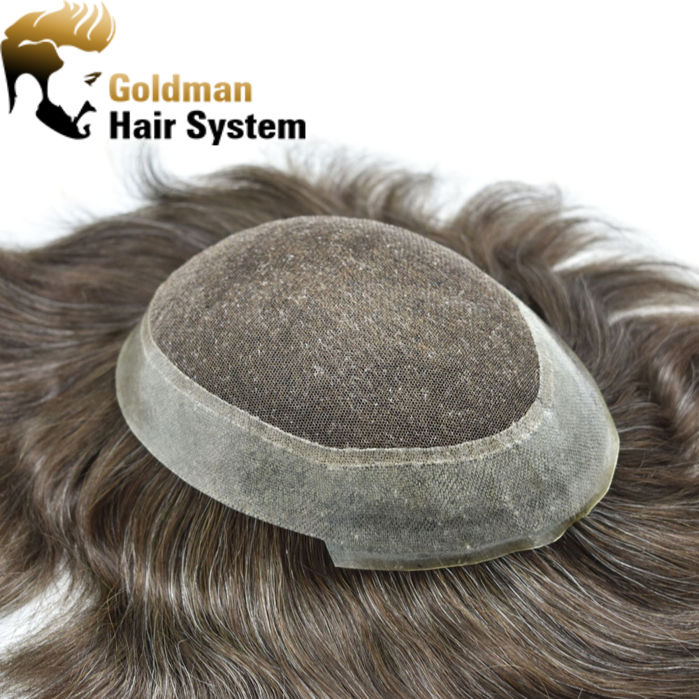 Australia: Singa Hair French Lace Mens Hairpieces Toupee, Easy Tape Attached Thin Skin Around Men Hair Systems, Skin Realistic Human Hair Pieces For Men