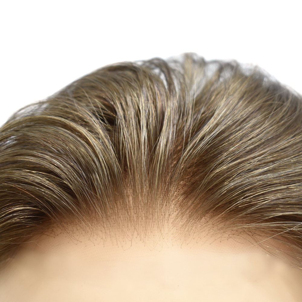 Full Swiss Lace Mens Toupee Human Hair System Soft Super Bleached Knots Black Brown Blonde Gray Soft Transparent Natural Hairline Mens Wig Hairpieces Transparent Lace Replacement For Men