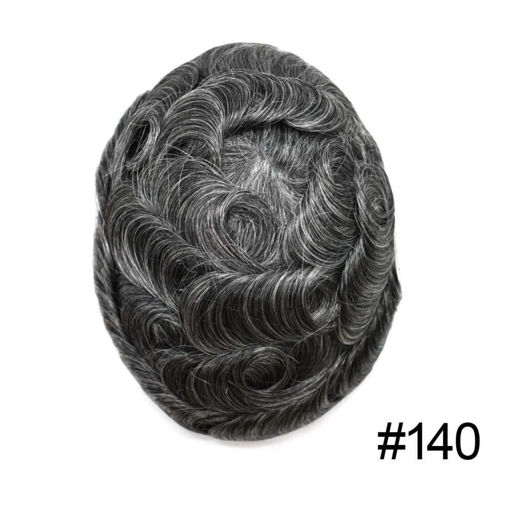 Goldman Q6 Men's Hairpiece | Custom Color Match (Black to Blonde) | French Lace Front & 3" Transparent PU Back