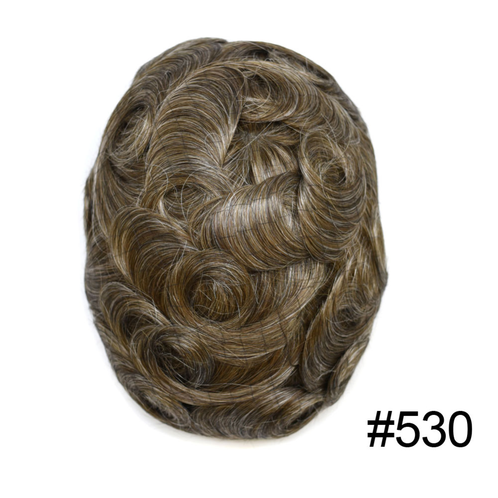 Goldman Q6 Men's Hairpiece | Custom Color Match (Black to Blonde) | French Lace Front & 3" Transparent PU Back