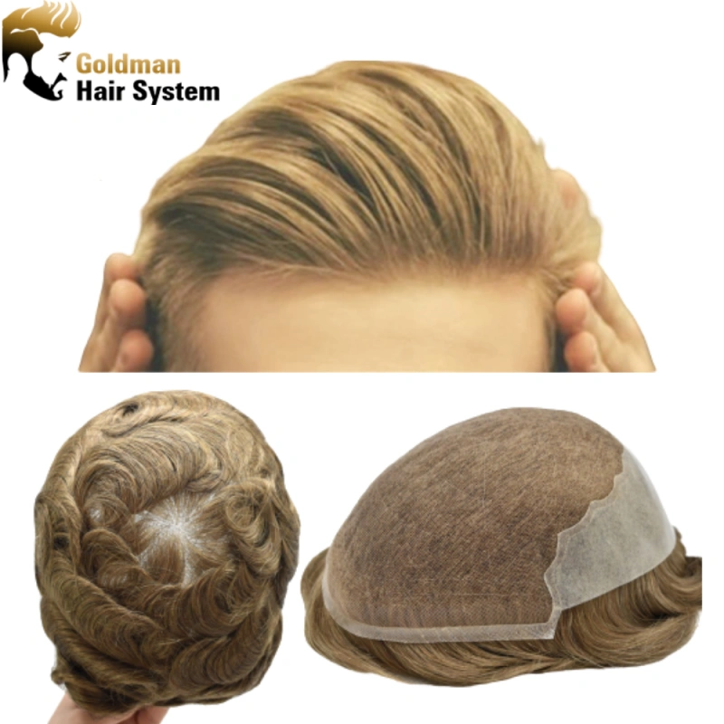 Goldman Hybrid Hair System BX2 - French Lace Center & PU Edge for Strong Hold - Gym/Swimming/Sweat-Resistant