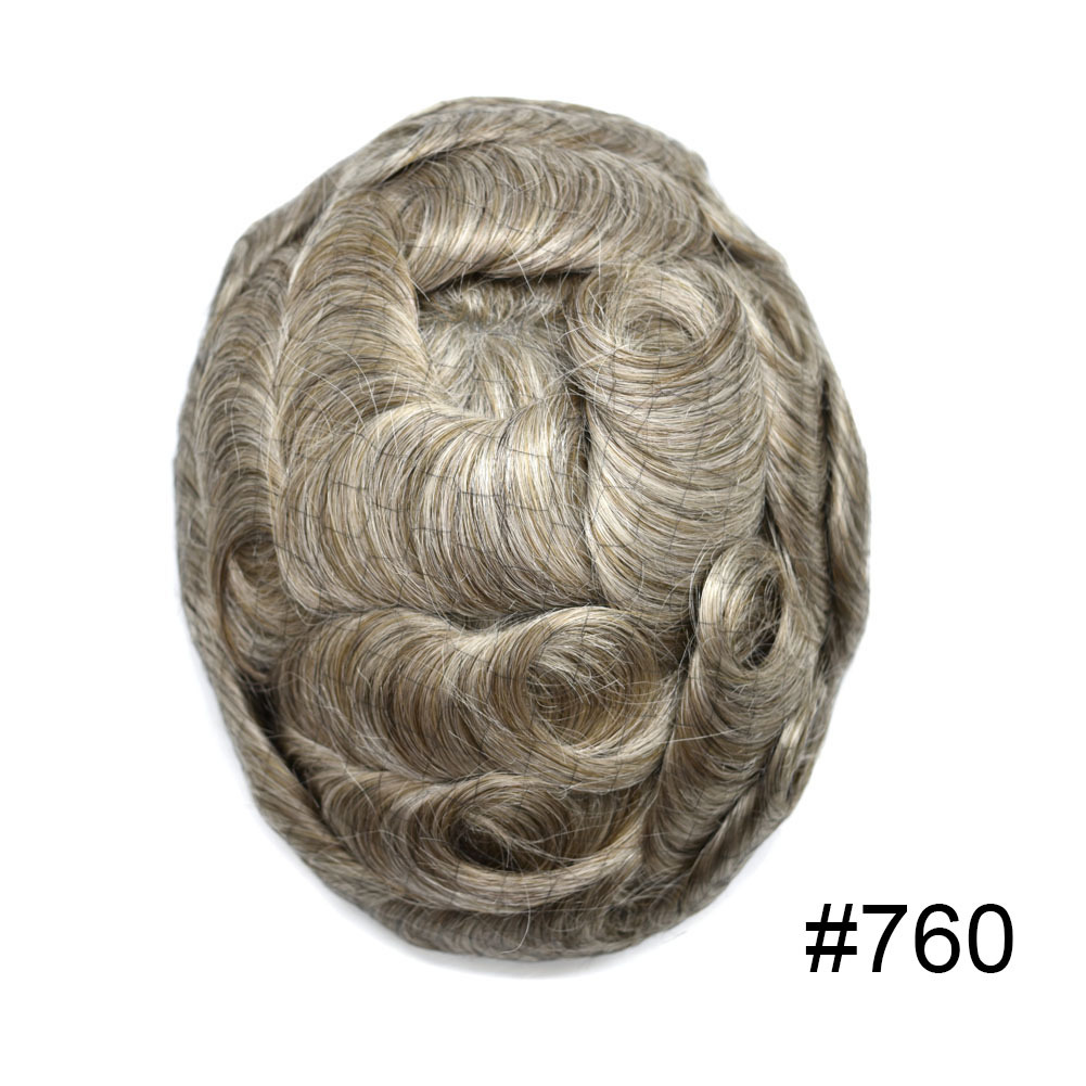 Goldman Q6 Men's Hairpiece | Custom Color Match (Black to Blonde) | French Lace Front & 3" Transparent PU Back