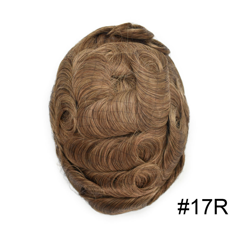 Goldman Premium Men's Human Hair Toupee P2-3-8 | French Lace Front & Fine Mono Clear Poly Base | Skintone, Undetectable, Breathable | Light to Medium Density, Black to Blonde Options