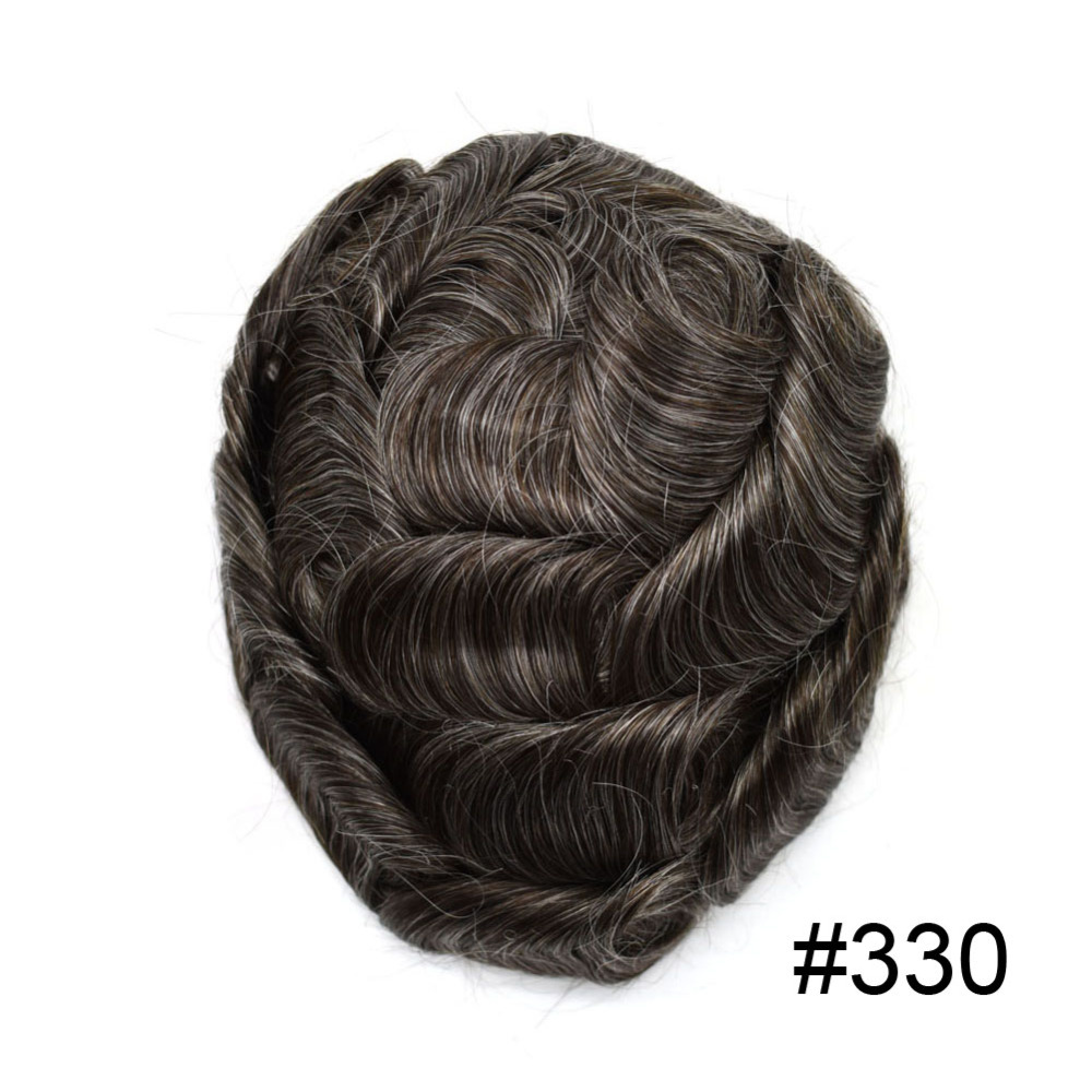 PAPY: Full Poly Mens Toupee Thin Skin Soft Human Hair System All Transparent Durable PU Hairpiece Wig For Men