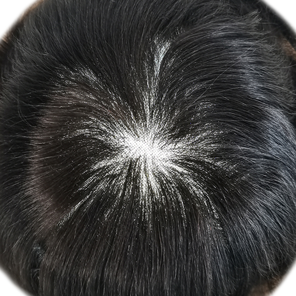 Goldman Men's Indian Remy Hair Toupee A-1 | Fine Mono Base, Natural Poly Coating | Durable, Comfortable Replacement Wig for Men