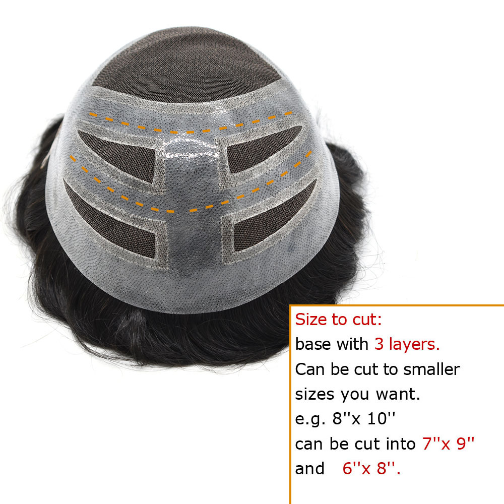 Goldman Hair Adjustable French Lace Front Mens Toupee FPM | USA Stock | Cut-Away Fine Mono Poly Skin, Natural Hairline | Real Human Hair, Breathable & Durable | Fast Shipping