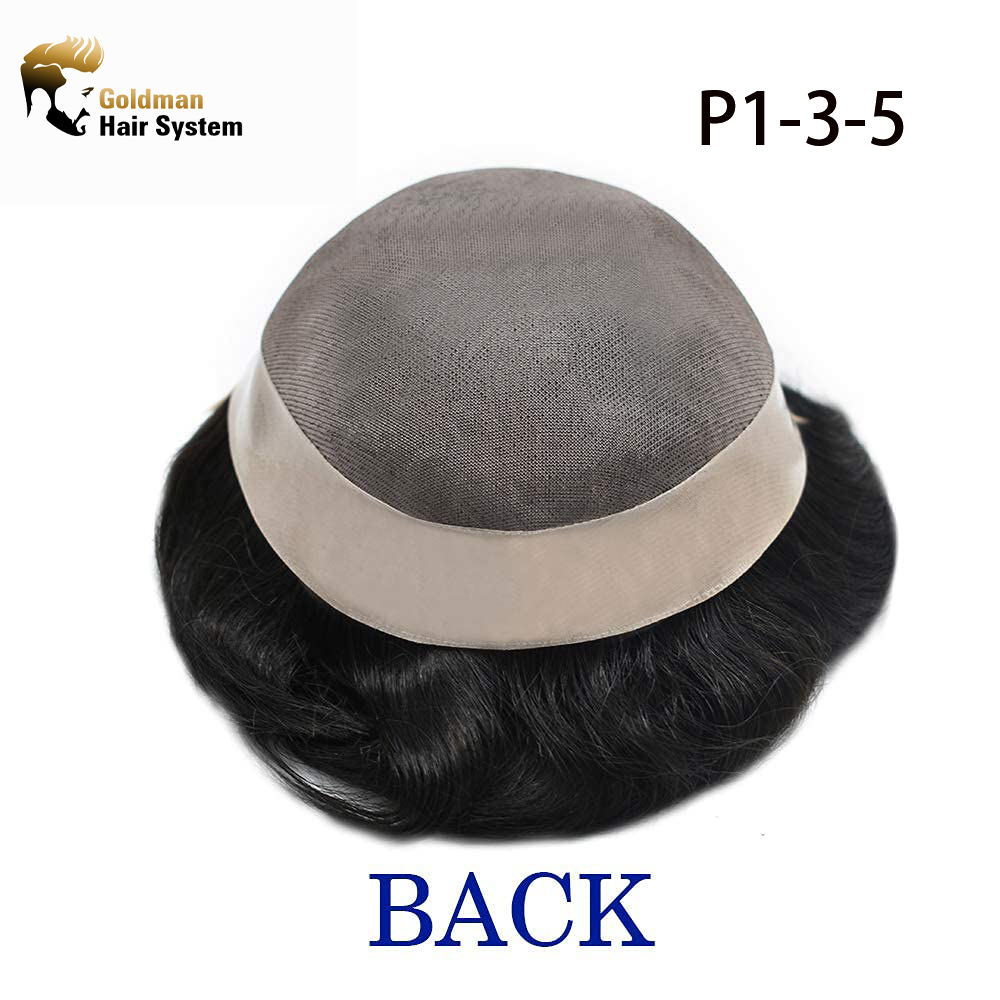 Goldman Travel-Suitable Hairpiece P1-3-5 | Welded Lace Front & Fine Mono System - Effortless Maintenance Hair Replacement for Frequent Flyers