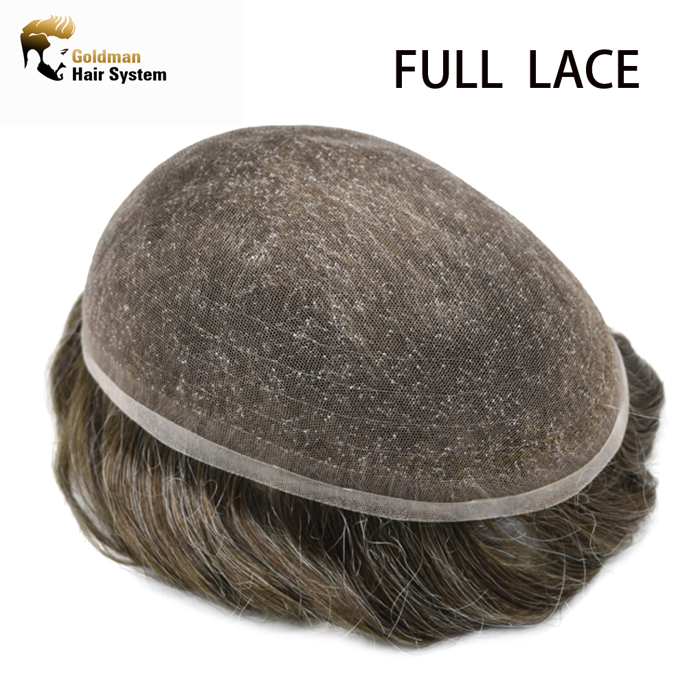 Goldman 24/7 Swiss Full French Lace Hair Replacement - Odor-Resistant & Temperature-Regulating - For Delicate Scalps