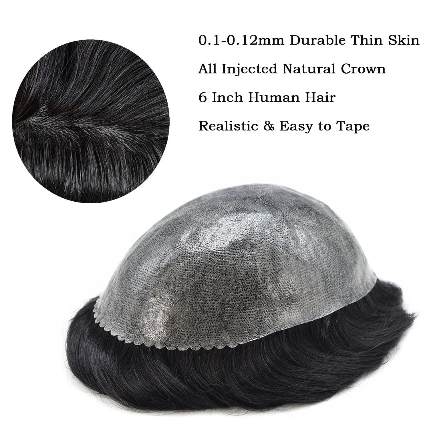 Goldman Long-Wear 0.10mm PU Base PAPY-J Hair Replacement - 10-Day Adhesion Guarantee - Best for Active Professionals