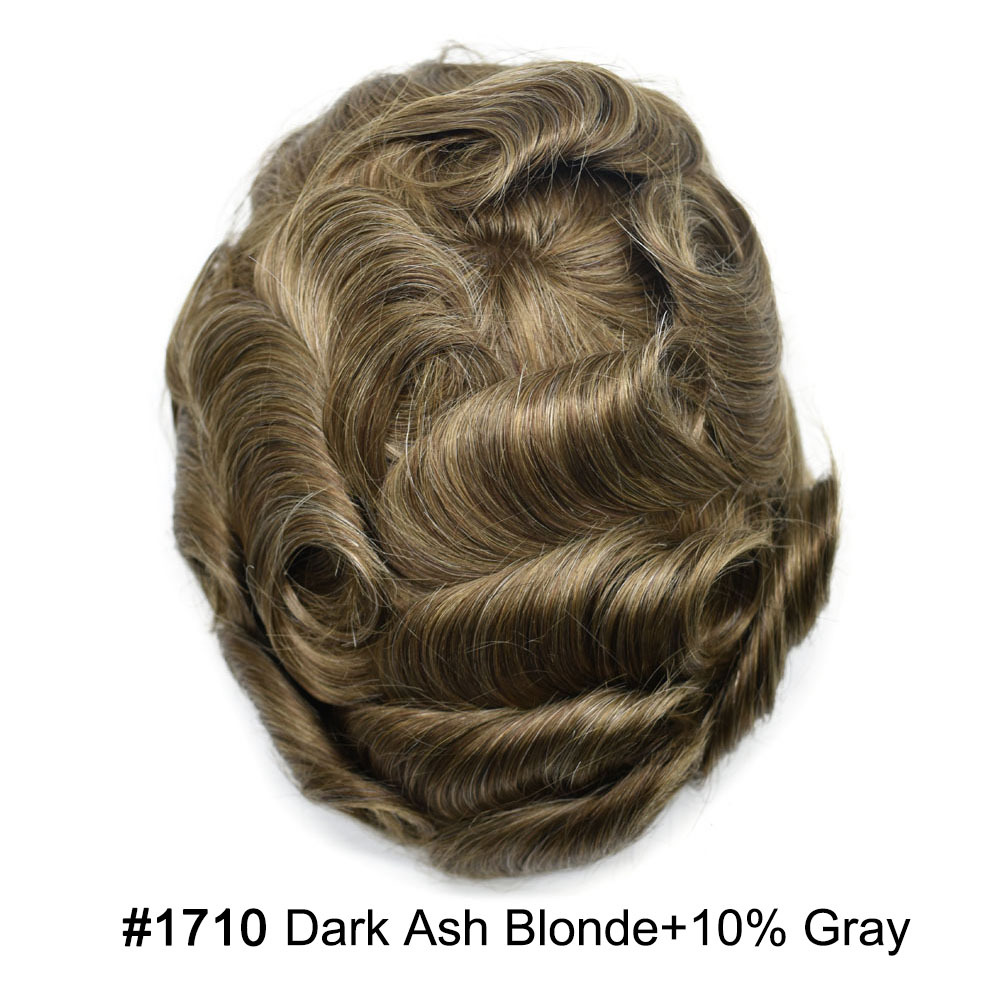 【Goldman Hair】 Fine Monofilament Hair Replacement System Toupee For Men Durable Hair Piece Natural Hairline Hair Replacement System