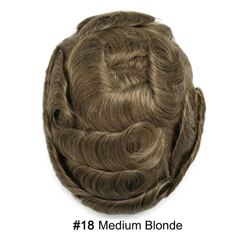 【Goldman Hair】 Fine Monofilament Hair Replacement System Toupee For Men Durable Hair Piece Natural Hairline Hair Replacement System